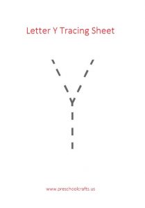 Practice writing the uppercase letter Y worksheet for preschool