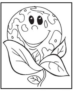 Printable Earth Day Coloring Page for Preschool