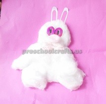 Rabbit crafts from cotton to easter for kids