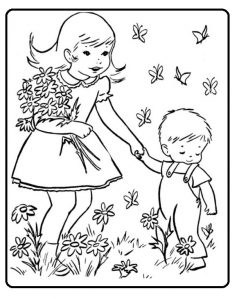 Spring colouring pages for kids free printable