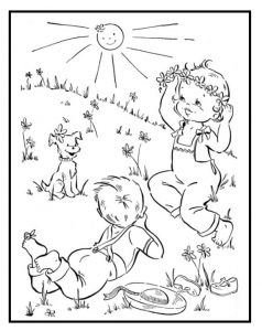 Spring colouring pages for kids - free printable