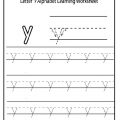 Trace the lowercase letter y for 1st grade