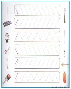 Tracing Line Worksheets for Kindergarten