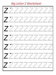 Uppercase Letter Z Worksheet for Kindergarten