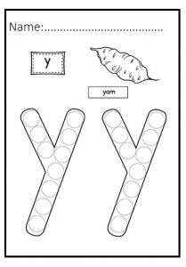 lowercase letter y drawing for kindergarten