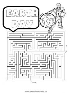 printable happy earth day mazes worksheets for kids