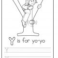 printable uppercase letter Y practice for preschooler