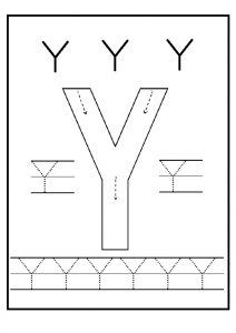 printable uppercase letter Y practice for preschoolers
