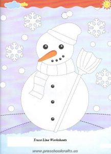 snowman trace line worksheets
