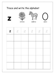 trace and write letter z worksheet