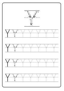 uppercase letter Y drawing for 1 st grade
