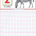 worksheet of small letter z is for zebra