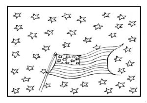 American Flags Free Printable Coloring Page for Memorial Day