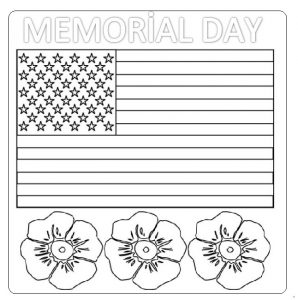 American Memorial Day Flag Coloring Pages for Preschool