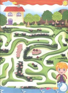 Colored maze worksheet for preschool