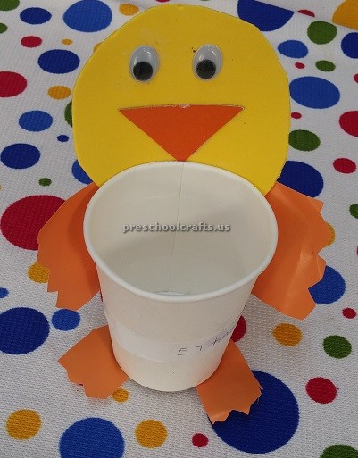 Duck craft ideas kindergarten - paper cup craft for preschool