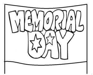 Happy Memorial Day banner coloring pages for preschool