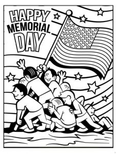 Happy Memorial Day coloring pages for preschool