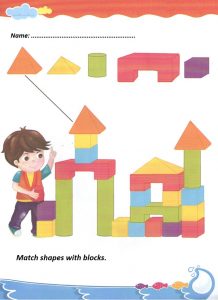 Match the shapes worksheet for preschool
