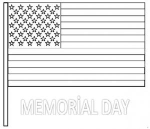 Memorial Day Flag Coloring Pages for Preschool