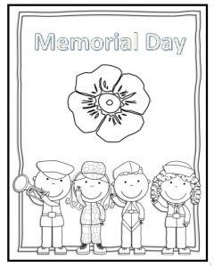 Memorial Day Flag Coloring Pages for Preschooler