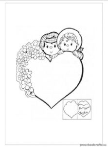 Mother's Day Heart Coloring Pages for Preschool