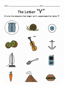 Uppercase letter V objects