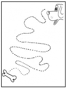 bone trace line dog tracing worksheet for preschool