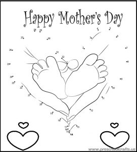 kindergarten mothers day free dot to dots worksheets