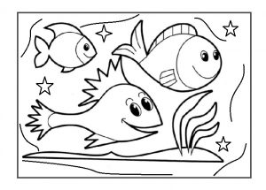 fish coloring page - preschool aquarium coloring pages