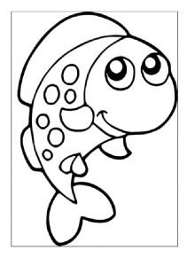 fish colouring page for preschool