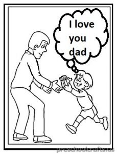 Happy Father's Day Coloring Pages for Preschool and Kindergarden