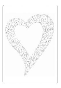 heart coloring page for happy mothers day - free printable
