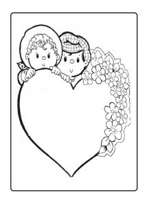 heart coloring page for mothers day - free printable