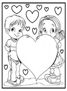 mothers day coloring page for kindergarten - heart coloring page