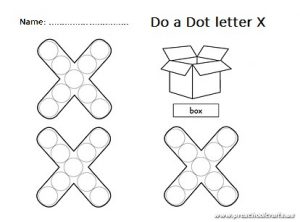 Do a dot lowercase letter x worksheet
