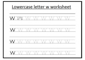 Lowercase letter w worksheet free printable
