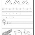 Trace and write the lowercase letter x worksheet