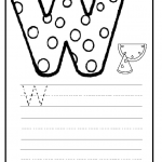 Upper case letter W worksheet for preschool and kindergarten