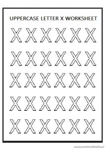 Uppercase letter x worksheet for preschool