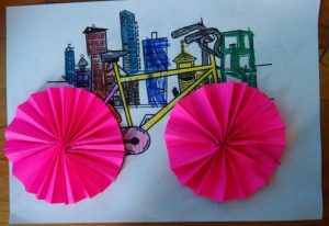 accordion bicycle craft idea for kids