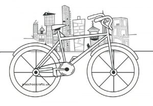 accordion bicycle preschool craft printable template
