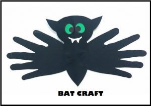 handprint halloween bat craft idea