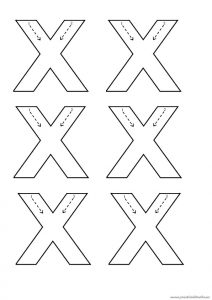 lowercase letter x trace worksheet for kindergarten