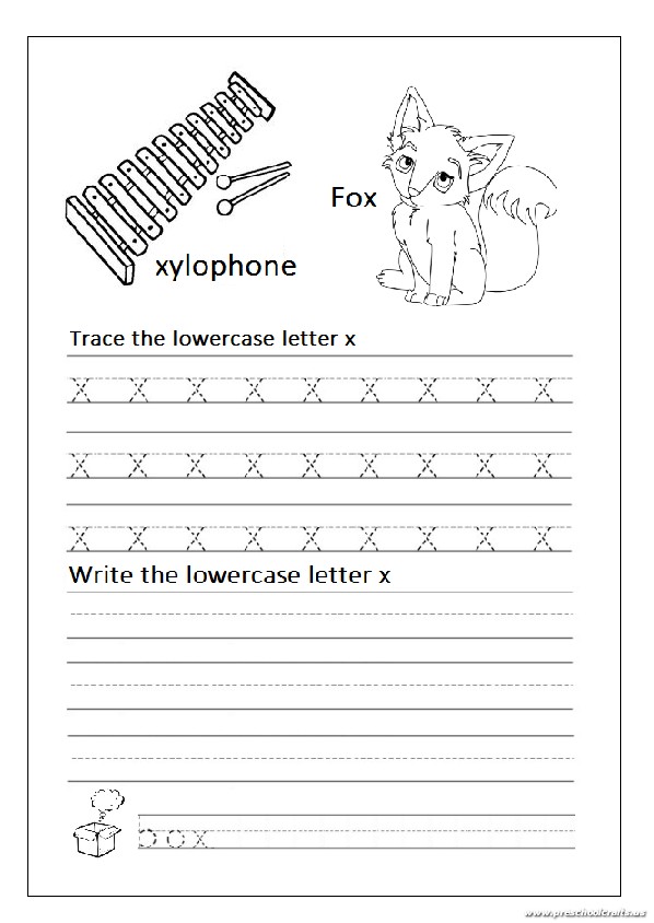lowercase letter x worksheet free printable preschool and kindergarten
