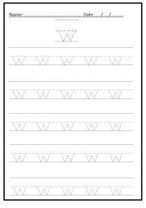 lowercase w worksheet for first grade