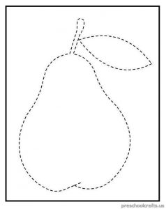 preschool trace the line pear