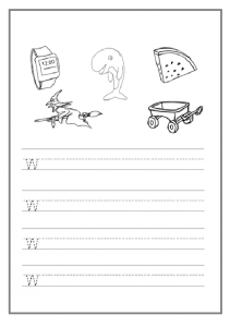 trace the lowercase letter w worksheet