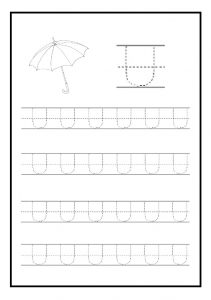 Uppercase letter u free printable worksheet for kindergarten and elementary school