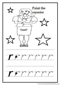 Free practice lowercase letter r worksheet for preschool